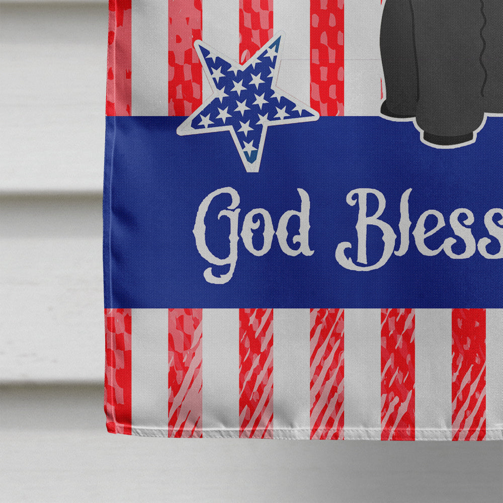 Patriotic USA Poodle Black House Flag 28x40 Porch Sleeve Pole Decorative Outside Yard Banner Artwork Wall Hanging, Polyester