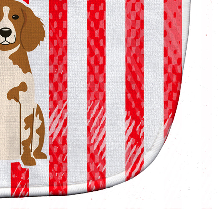 Patriotic USA Brittany Spaniel Baby Bib Easy-Clean Baby Bib Baby Feeding Accessory Baby Mealtime Essential, 10 x 13, Multicolor