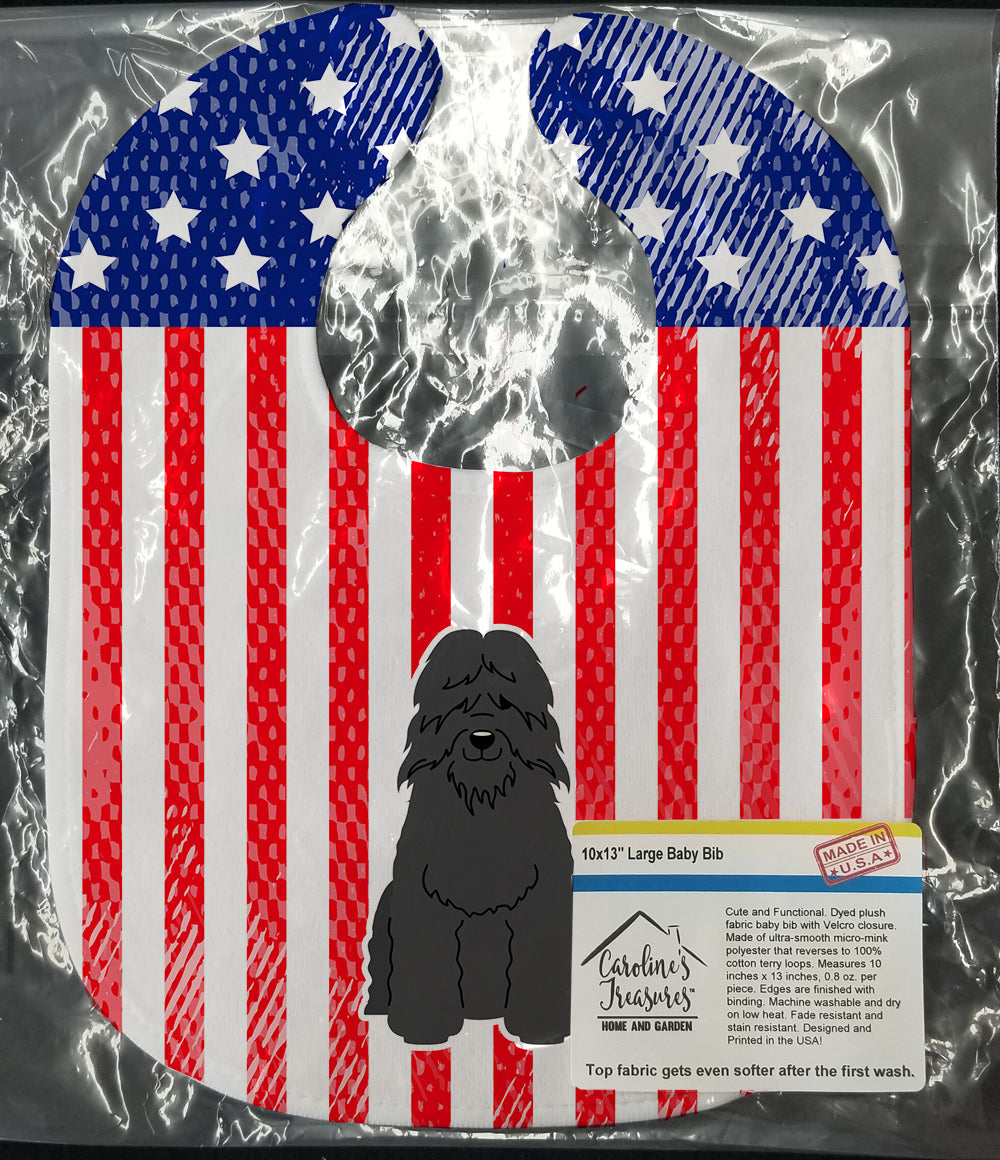 Patriotic USA Bouvier des Flandres Baby Bib Easy-Clean Baby Bib Baby Feeding Accessory Baby Mealtime Essential, 10 x 13, Multicolor