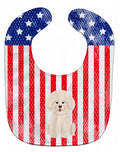 Patriotic USA Bichon Frise Baby Bib Easy-Clean Baby Bib Baby Feeding Accessory Baby Mealtime Essential, 10 x 13, Multicolor