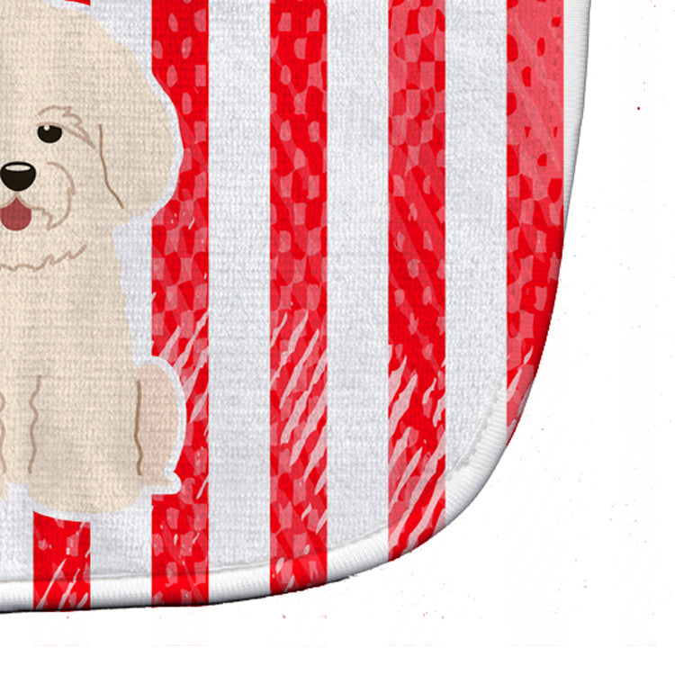 Patriotic USA Bichon Frise Baby Bib Easy-Clean Baby Bib Baby Feeding Accessory Baby Mealtime Essential, 10 x 13, Multicolor
