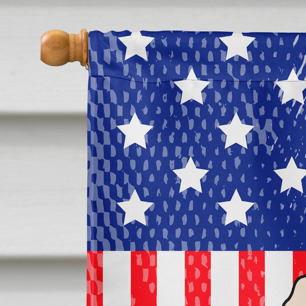 Patriotic USA Bichon Frise House Flag 28x40 Porch Sleeve Pole Decorative Outside Yard Banner Artwork Wall Hanging, Polyester