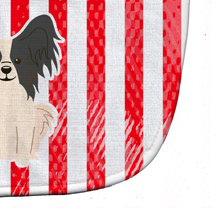 Patriotic USA Papillon Black White Baby Bib Easy-Clean Baby Bib Baby Feeding Accessory Baby Mealtime Essential, 10 x 13, Multicolor