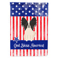 Patriotic USA Papillon Black White House Flag 28x40 Porch Sleeve Pole Decorative Outside Yard Banner Artwork Wall Hanging, Polyester