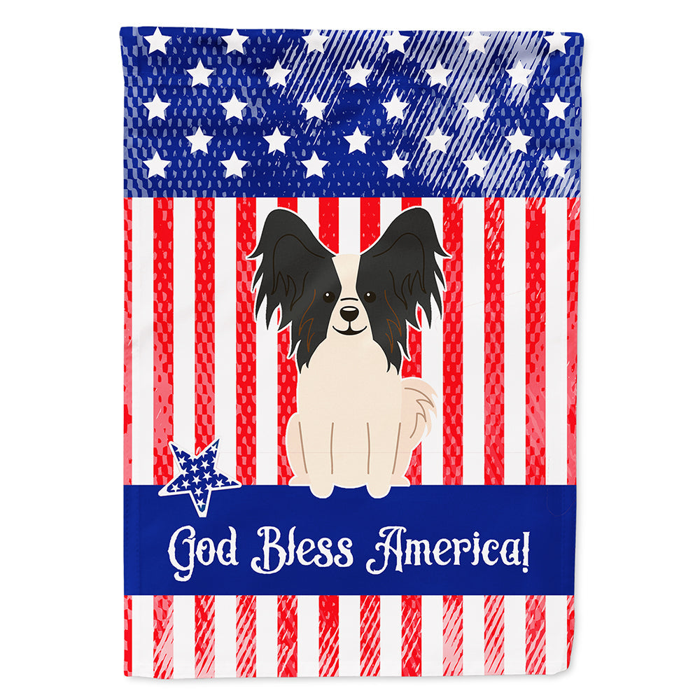 Patriotic USA Papillon Black White House Flag 28x40 Porch Sleeve Pole Decorative Outside Yard Banner Artwork Wall Hanging, Polyester