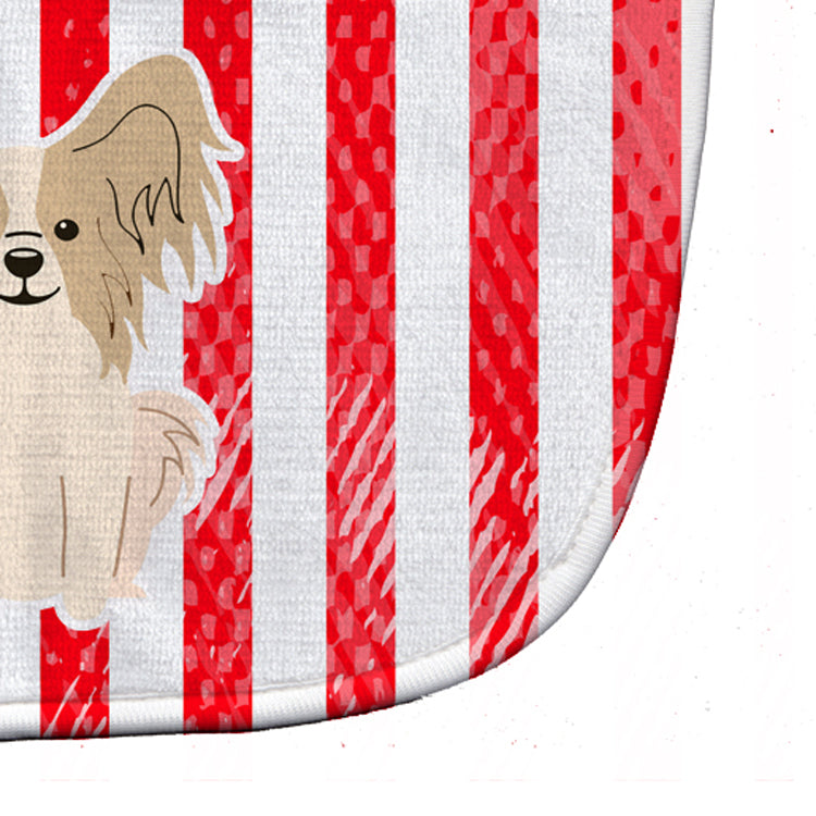 Patriotic USA Papillon Sable White Baby Bib Easy-Clean Baby Bib Baby Feeding Accessory Baby Mealtime Essential, 10 x 13, Multicolor