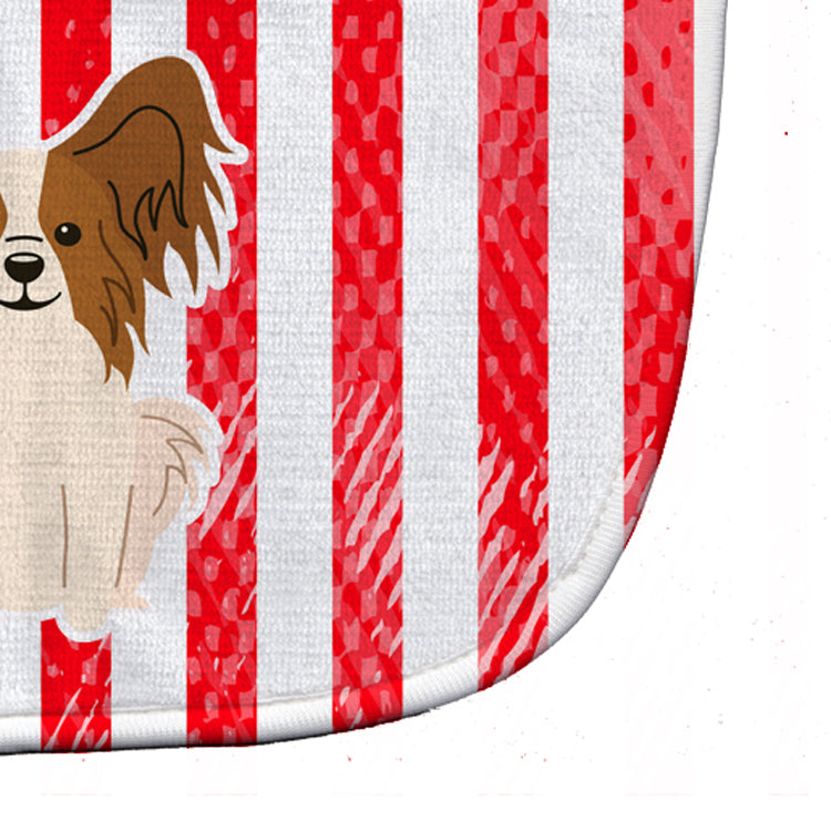 Patriotic USA Papillon Red White Baby Bib Easy-Clean Baby Bib Baby Feeding Accessory Baby Mealtime Essential, 10 x 13, Multicolor