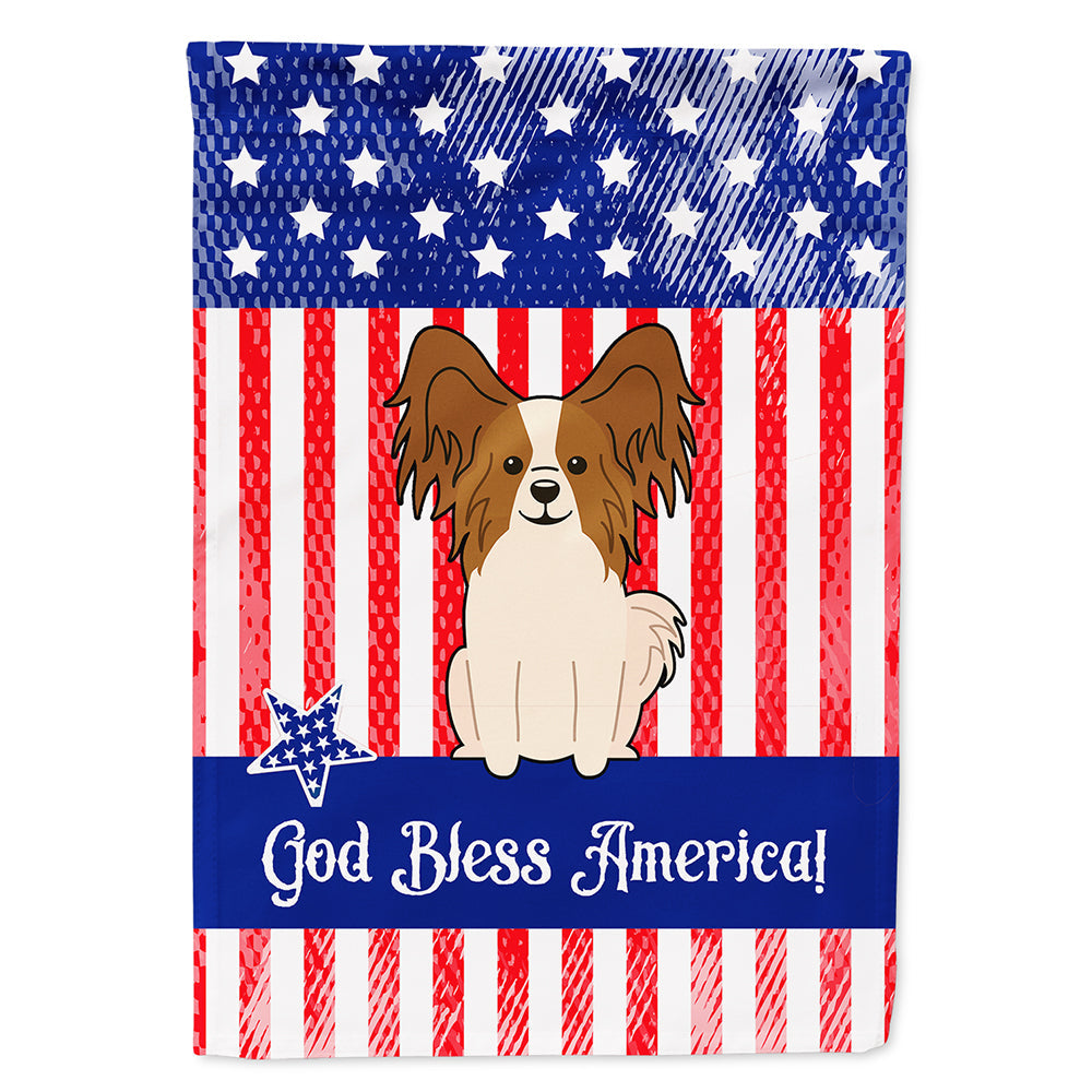 Patriotic USA Papillon Red White House Flag 28x40 Porch Sleeve Pole Decorative Outside Yard Banner Artwork Wall Hanging, Polyester