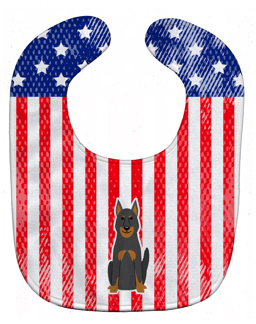 Patriotic USA Beauce Shepherd Dog Baby Bib Easy-Clean Baby Bib Baby Feeding Accessory Baby Mealtime Essential, 10 x 13, Multicolor