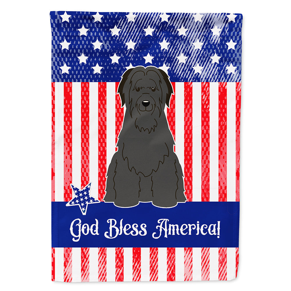 Patriotic USA Briard Black House Flag 28x40 Porch Sleeve Pole Decorative Outside Yard Banner Artwork Wall Hanging, Polyester