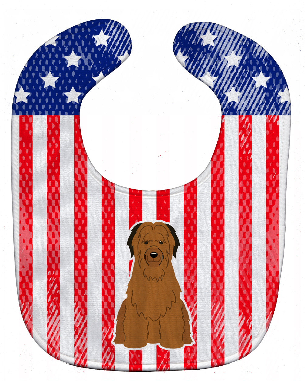 Patriotic USA Briard Brown Baby Bib Easy-Clean Baby Bib Baby Feeding Accessory Baby Mealtime Essential, 10 x 13, Multicolor