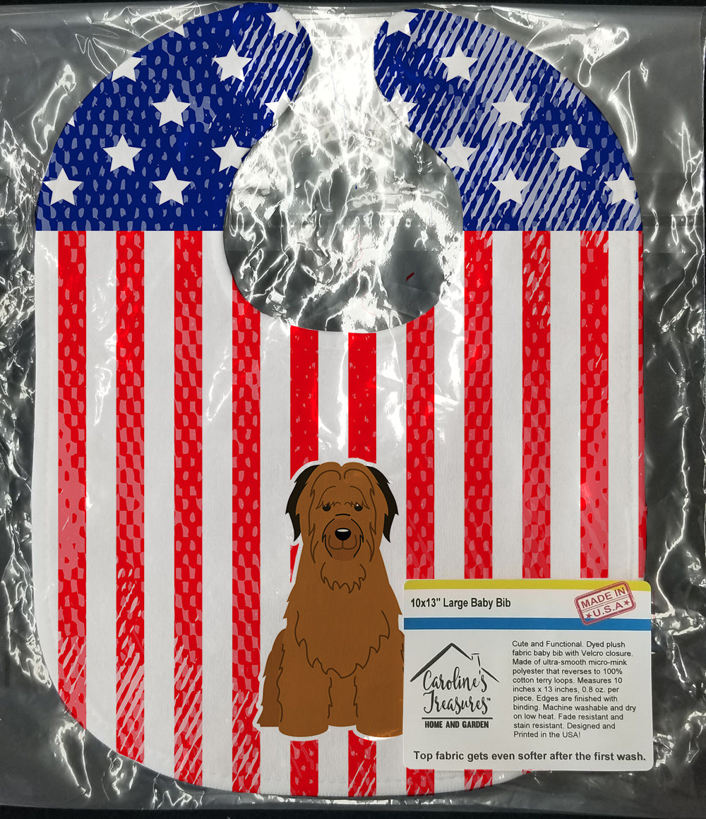 Patriotic USA Briard Brown Baby Bib Easy-Clean Baby Bib Baby Feeding Accessory Baby Mealtime Essential, 10 x 13, Multicolor