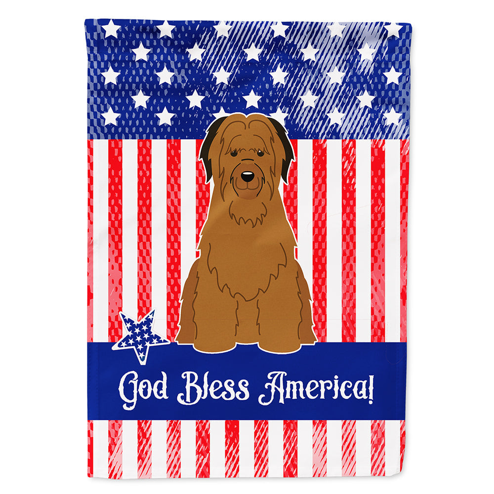 Patriotic USA Briard Brown House Flag 28x40 Porch Sleeve Pole Decorative Outside Yard Banner Artwork Wall Hanging, Polyester