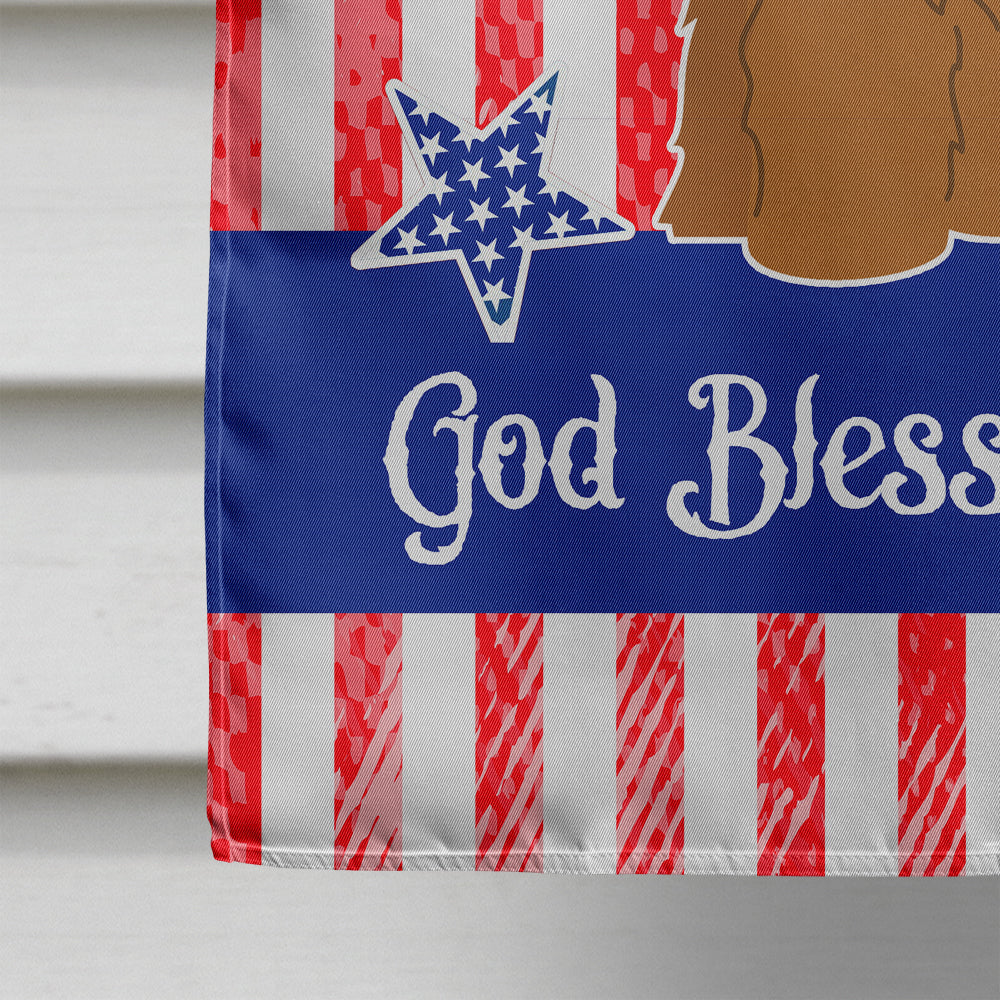 Patriotic USA Briard Brown House Flag 28x40 Porch Sleeve Pole Decorative Outside Yard Banner Artwork Wall Hanging, Polyester