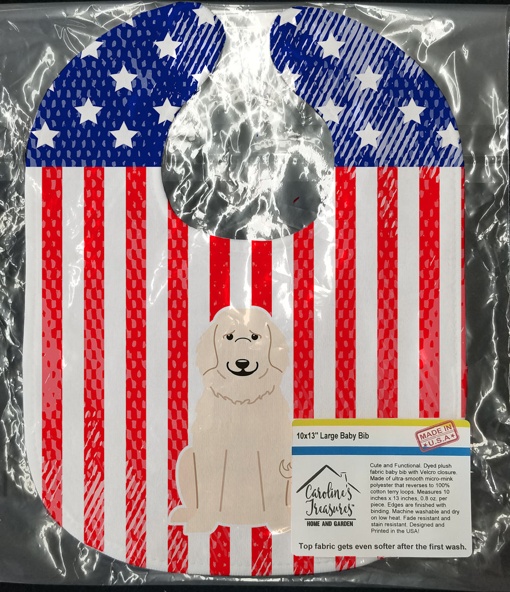 Patriotic USA Great Pyrenese Baby Bib Easy-Clean Baby Bib Baby Feeding Accessory Baby Mealtime Essential, 10 x 13, Multicolor