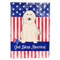 Patriotic USA Great Pyrenese House Flag 28x40 Porch Sleeve Pole Decorative Outside Yard Banner Artwork Wall Hanging, Polyester