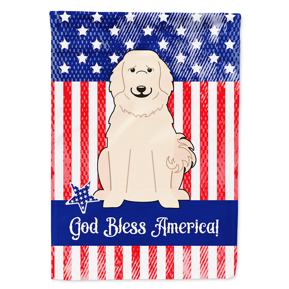 Patriotic USA Great Pyrenese House Flag 28x40 Porch Sleeve Pole Decorative Outside Yard Banner Artwork Wall Hanging, Polyester