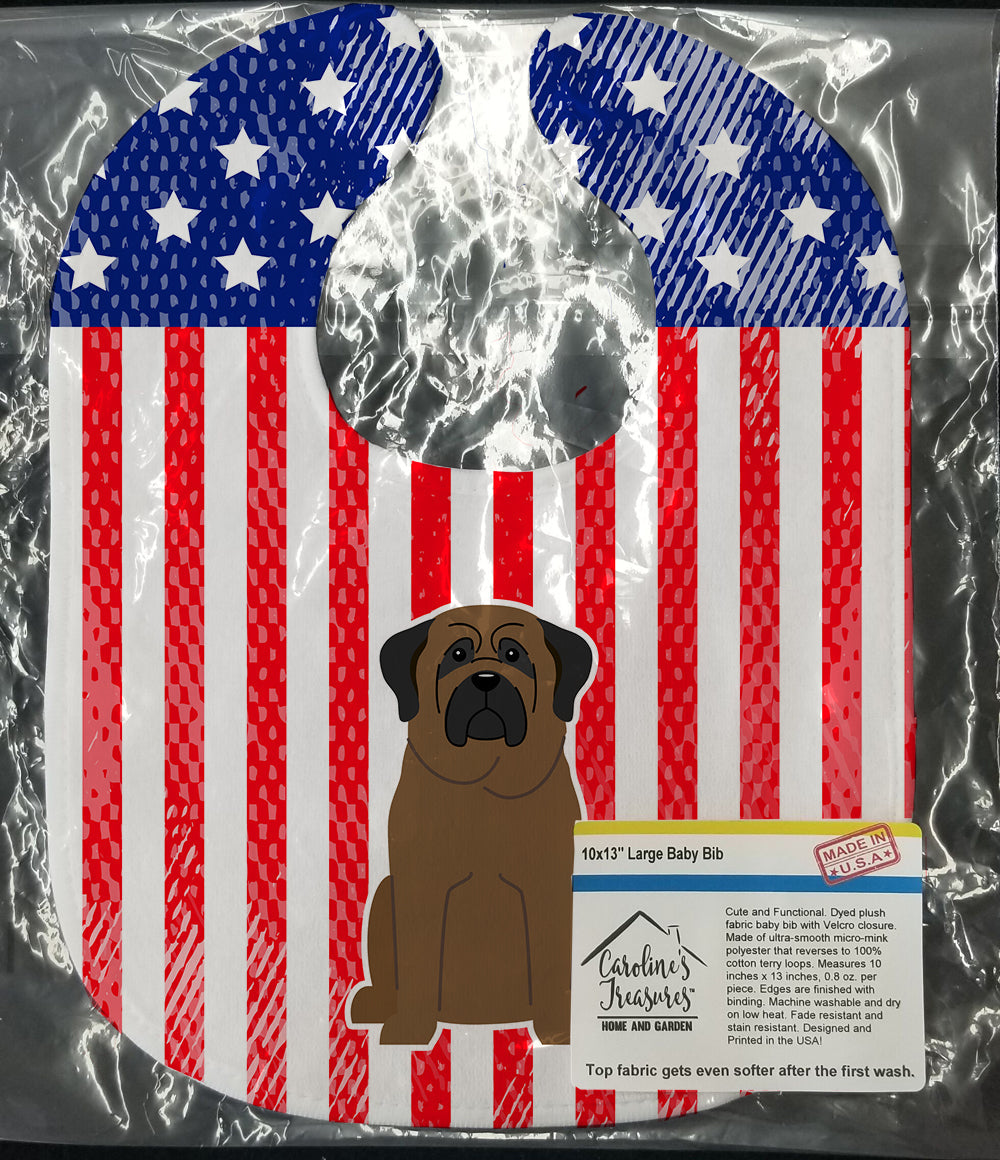 Patriotic USA Bullmastiff Baby Bib Easy-Clean Baby Bib Baby Feeding Accessory Baby Mealtime Essential, 10 x 13, Multicolor