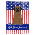 Patriotic USA Bullmastiff House Flag 28x40 Porch Sleeve Pole Decorative Outside Yard Banner Artwork Wall Hanging, Polyester