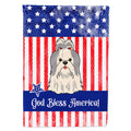 Patriotic USA Shih Tzu Silver White House Flag 28x40 Porch Sleeve Pole Decorative Outside Yard Banner Artwork Wall Hanging, Polyester