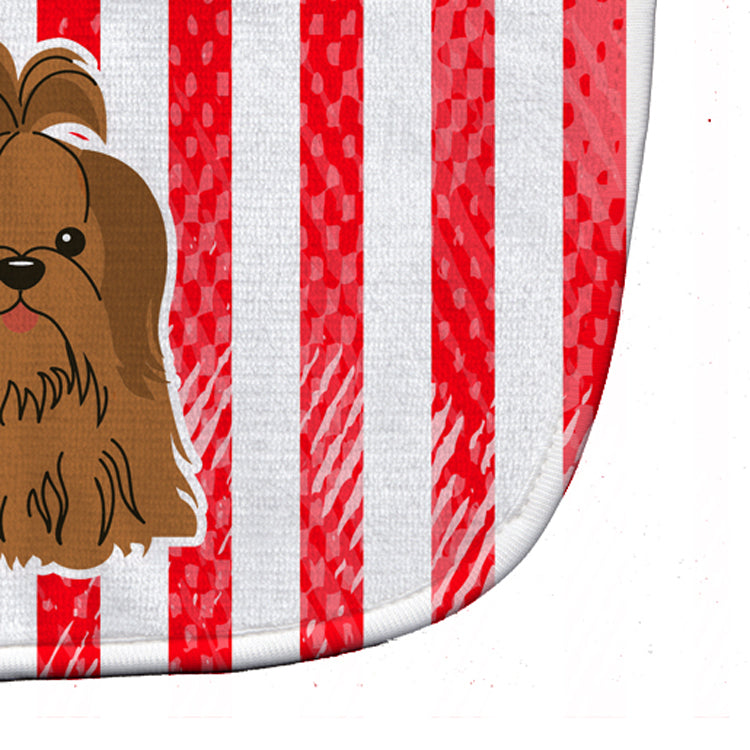 Patriotic USA Shih Tzu Silver Chocolate Baby Bib Easy-Clean Baby Bib Baby Feeding Accessory Baby Mealtime Essential, 10 x 13, Multicolor