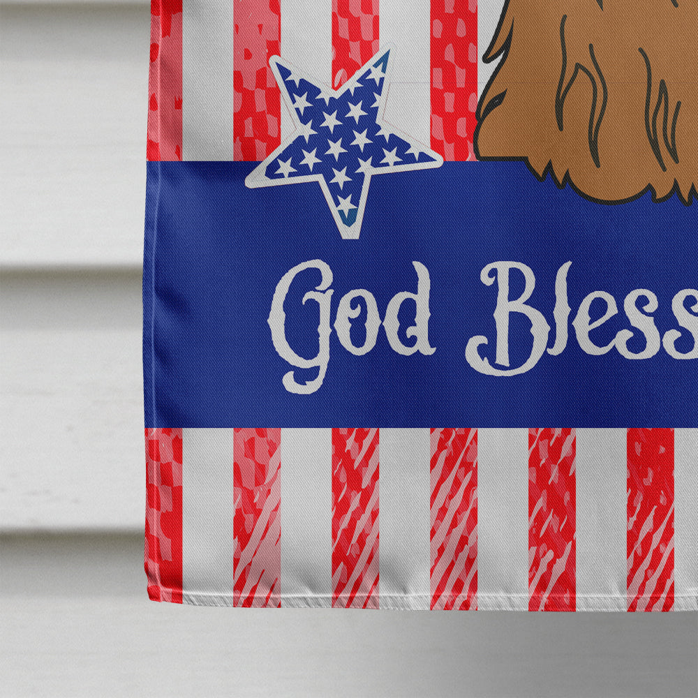 Patriotic USA Shih Tzu Silver Chocolate House Flag 28x40 Porch Sleeve Pole Decorative Outside Yard Banner Artwork Wall Hanging, Polyester