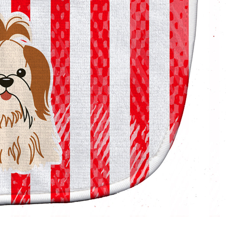 Patriotic USA Shih Tzu Red White Baby Bib Easy-Clean Baby Bib Baby Feeding Accessory Baby Mealtime Essential, 10 x 13, Multicolor