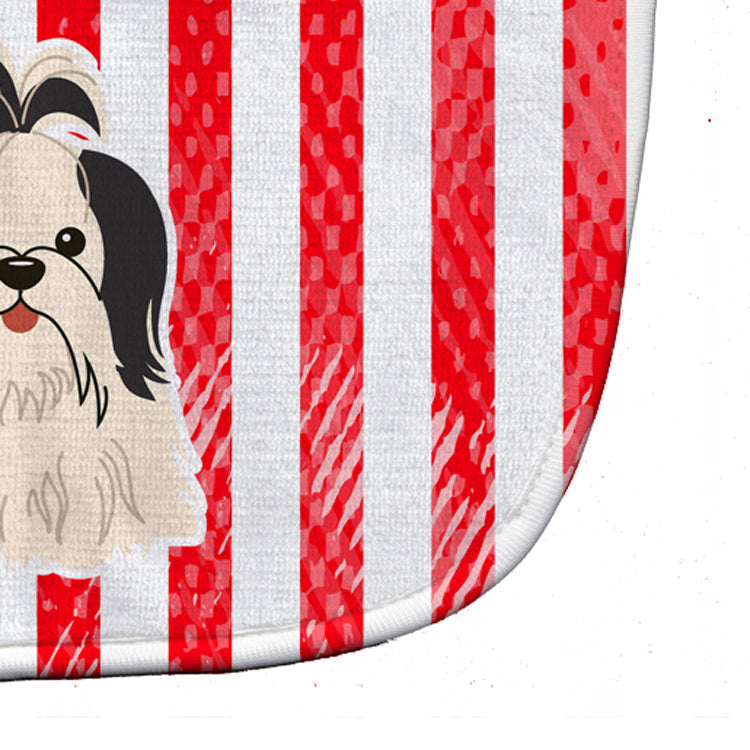 Patriotic USA Shih Tzu Black White Baby Bib Easy-Clean Baby Bib Baby Feeding Accessory Baby Mealtime Essential, 10 x 13, Multicolor