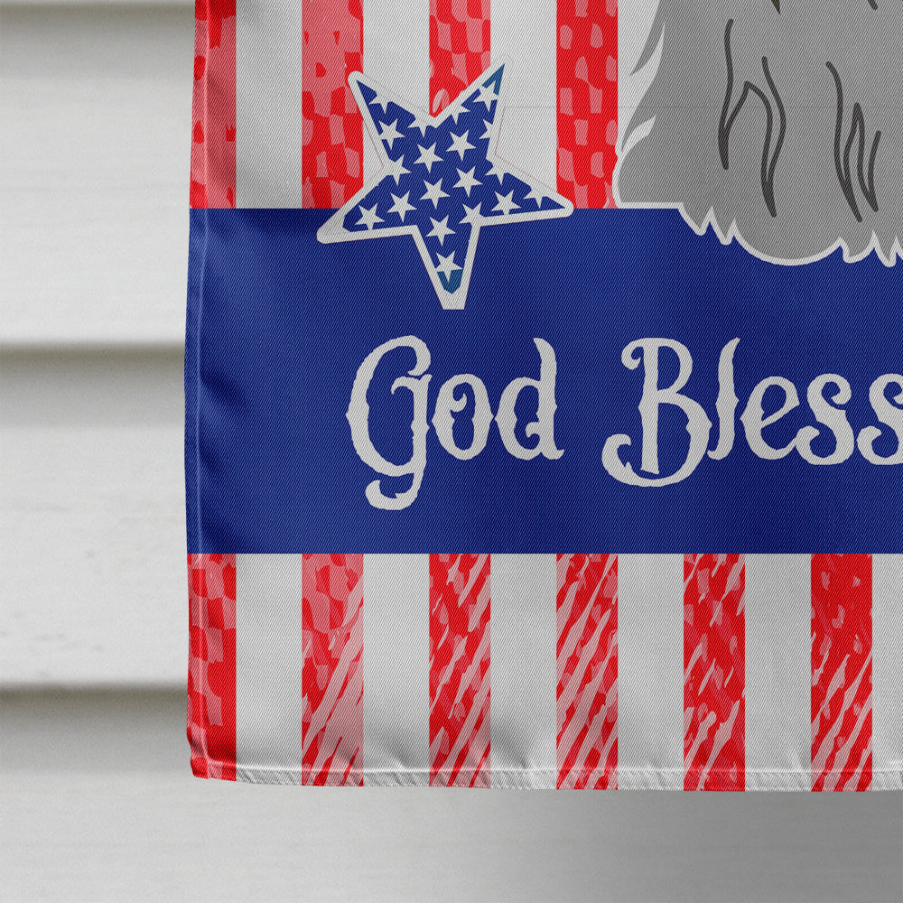 Patriotic USA Shih Tzu Black Silver House Flag 28x40 Porch Sleeve Pole Decorative Outside Yard Banner Artwork Wall Hanging, Polyester
