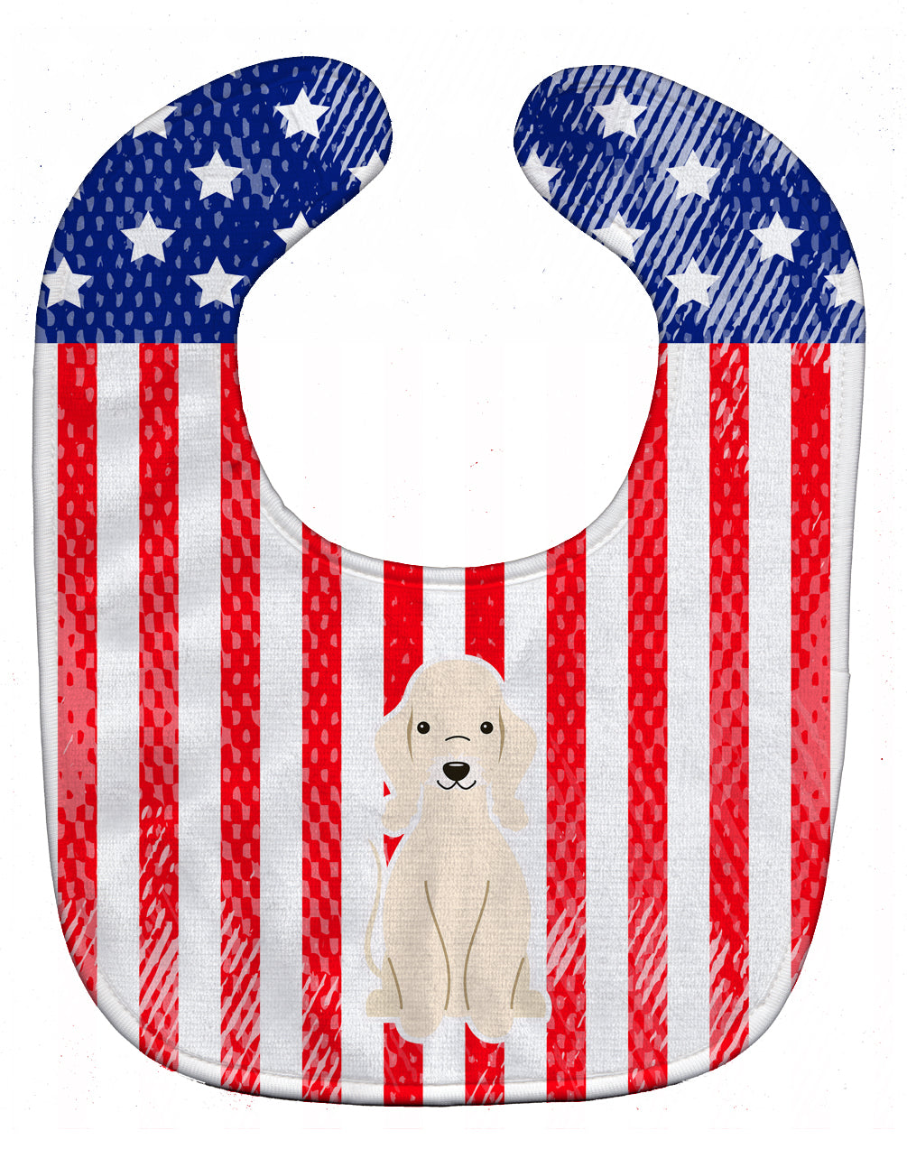 Patriotic USA Bedlington Terrier Sandy Baby Bib Easy-Clean Baby Bib Baby Feeding Accessory Baby Mealtime Essential, 10 x 13, Multicolor