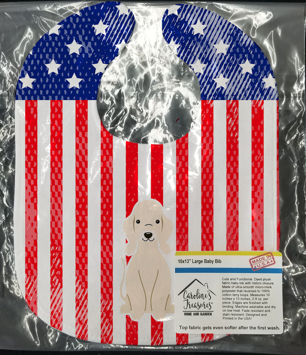 Patriotic USA Bedlington Terrier Sandy Baby Bib Easy-Clean Baby Bib Baby Feeding Accessory Baby Mealtime Essential, 10 x 13, Multicolor