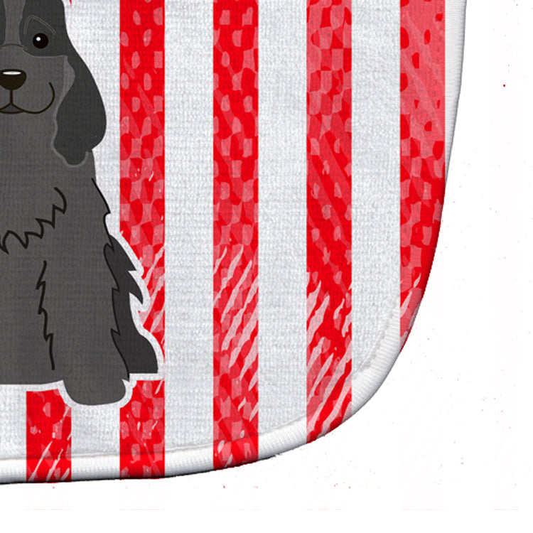 Patriotic USA Cocker Spaniel Black Baby Bib Easy-Clean Baby Bib Baby Feeding Accessory Baby Mealtime Essential, 10 x 13, Multicolor