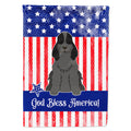Patriotic USA Cocker Spaniel Black House Flag 28x40 Porch Sleeve Pole Decorative Outside Yard Banner Artwork Wall Hanging, Polyester