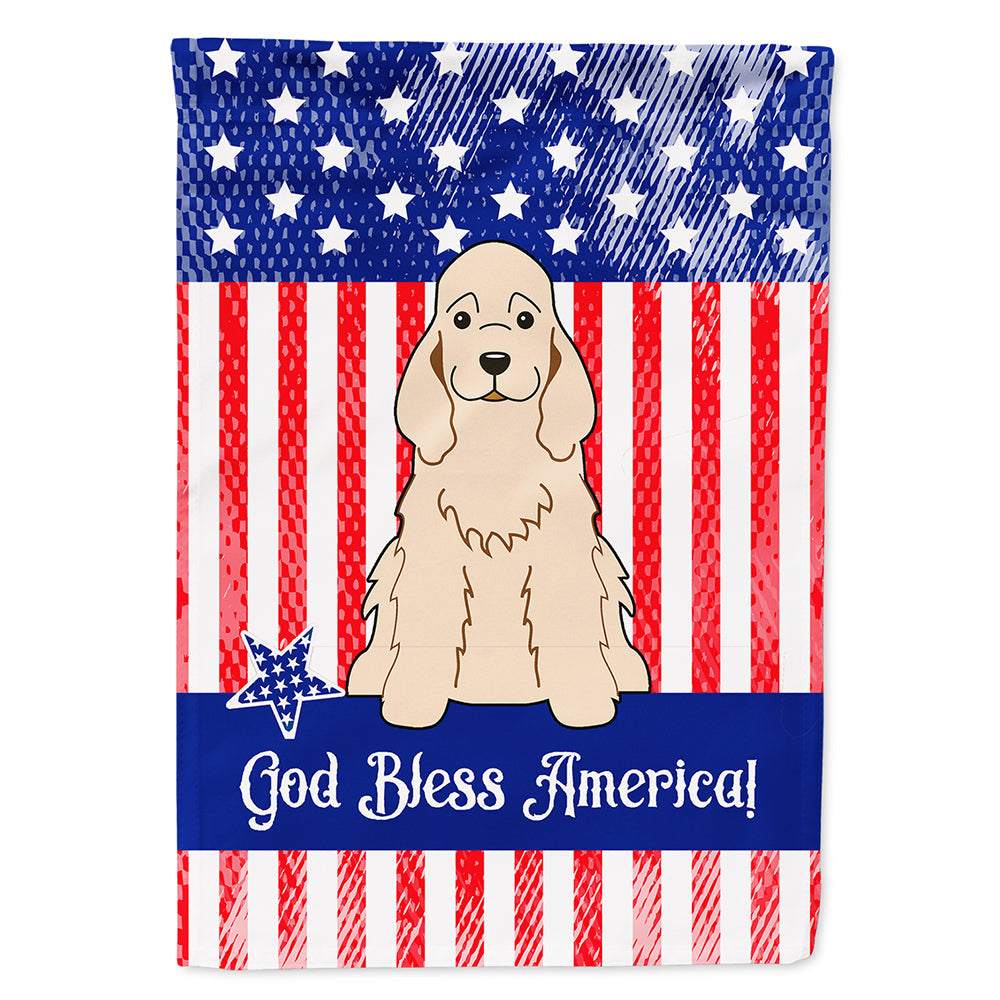 Patriotic USA Cocker Spaniel Buff House Flag 28x40 Porch Sleeve Pole Decorative Outside Yard Banner Artwork Wall Hanging, Polyester
