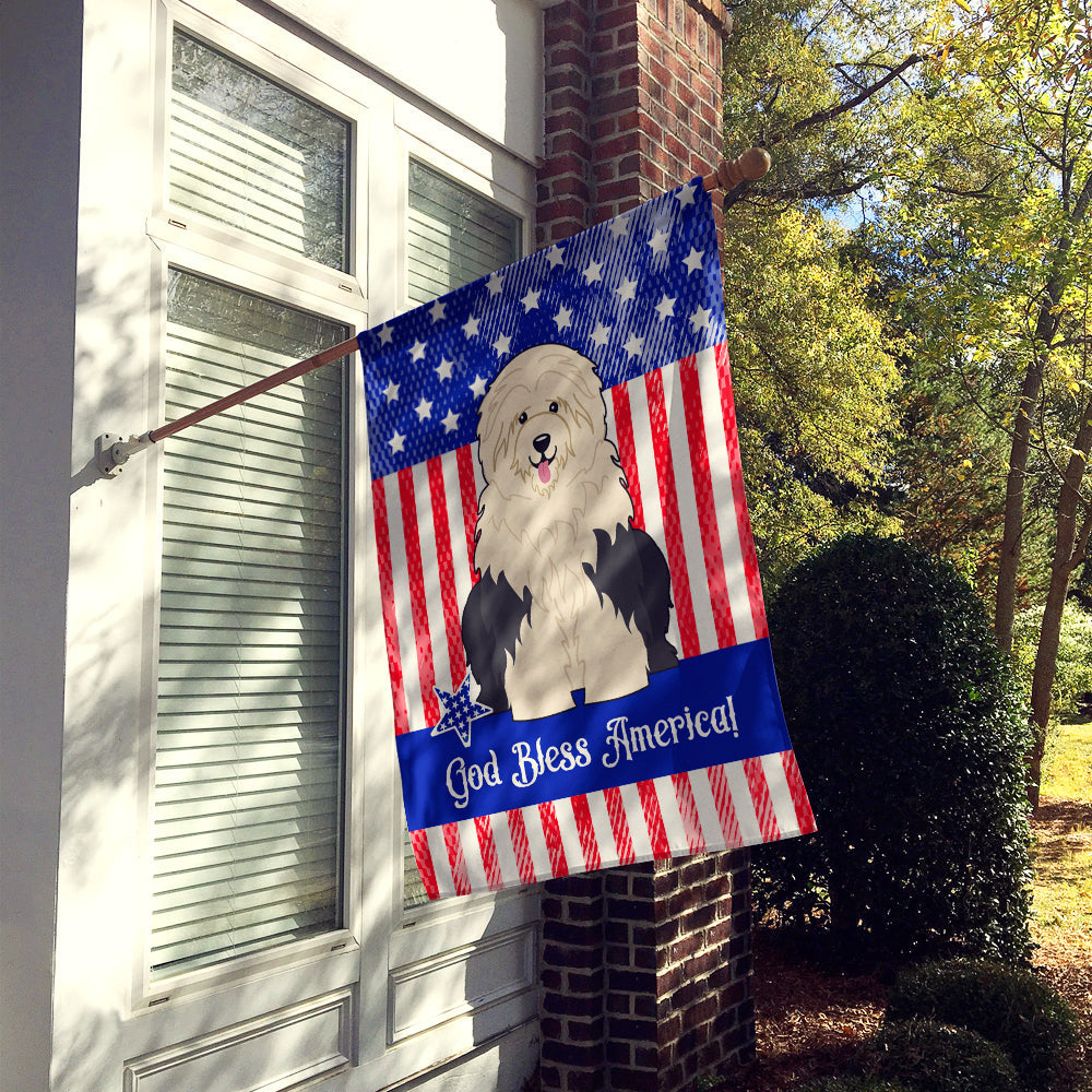 Patriotic USA Old English Sheepdog House Flag 28x40 Porch Sleeve Pole Decorative Outside Yard Banner Artwork Wall Hanging, Polyester