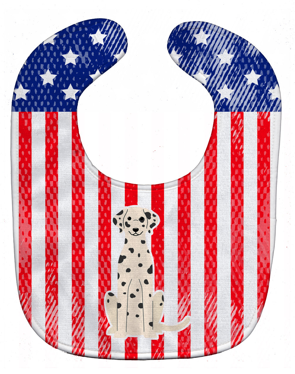 Patriotic USA Dalmatian Baby Bib Easy-Clean Baby Bib Baby Feeding Accessory Baby Mealtime Essential, 10 x 13, Multicolor