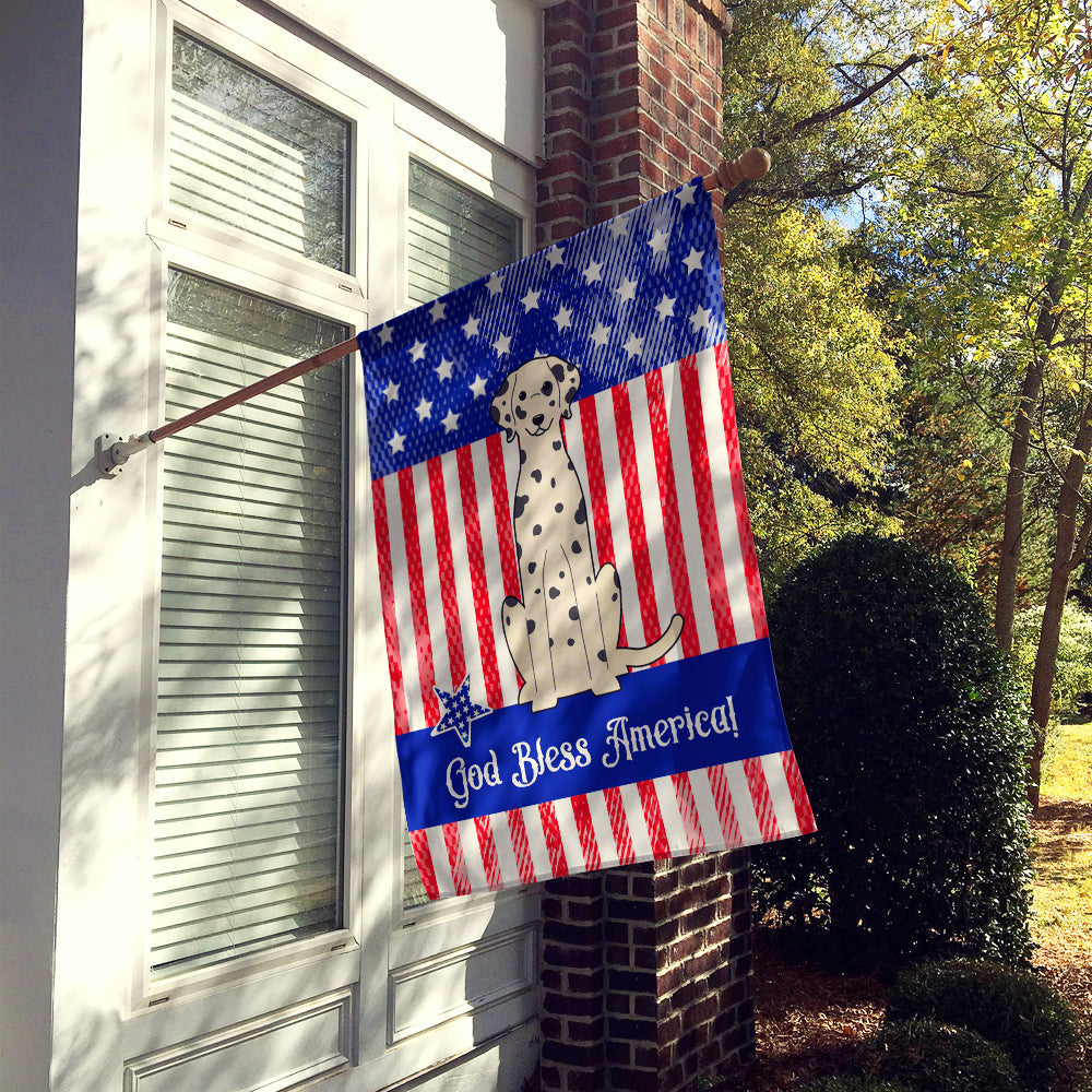Patriotic USA Dalmatian House Flag 28x40 Porch Sleeve Pole Decorative Outside Yard Banner Artwork Wall Hanging, Polyester