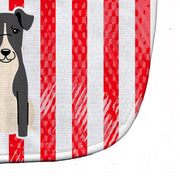 Patriotic USA Smooth Fox Terrier Baby Bib Easy-Clean Baby Bib Baby Feeding Accessory Baby Mealtime Essential, 10 x 13, Multicolor