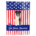 Patriotic USA Smooth Fox Terrier House Flag 28x40 Porch Sleeve Pole Decorative Outside Yard Banner Artwork Wall Hanging, Polyester