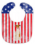 Patriotic USA Whippet Baby Bib Easy-Clean Baby Bib Baby Feeding Accessory Baby Mealtime Essential, 10 x 13, Multicolor