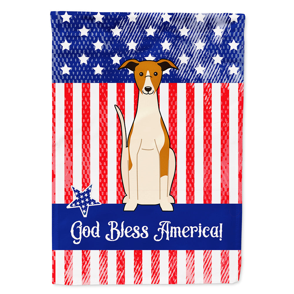 Patriotic USA Whippet House Flag 28x40 Porch Sleeve Pole Decorative Outside Yard Banner Artwork Wall Hanging, Polyester