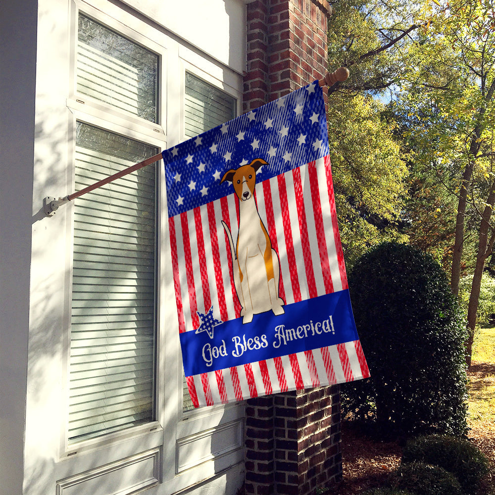 Patriotic USA Whippet House Flag 28x40 Porch Sleeve Pole Decorative Outside Yard Banner Artwork Wall Hanging, Polyester