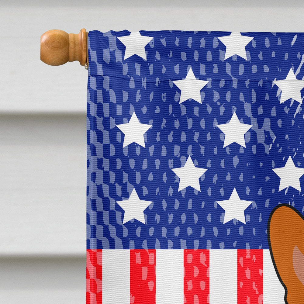 Patriotic USA Corgi House Flag 28x40 Porch Sleeve Pole Decorative Outside Yard Banner Artwork Wall Hanging, Polyester
