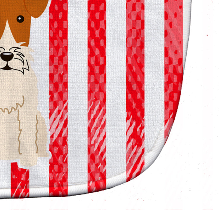 Patriotic USA Wire Fox Terrier Baby Bib Easy-Clean Baby Bib Baby Feeding Accessory Baby Mealtime Essential, 10 x 13, Multicolor