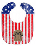 Patriotic USA Pekingese Tan Baby Bib Easy-Clean Baby Bib Baby Feeding Accessory Baby Mealtime Essential, 10 x 13, Multicolor