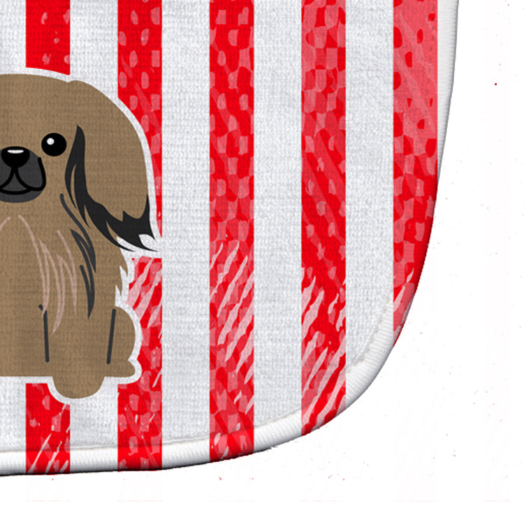Patriotic USA Pekingese Tan Baby Bib Easy-Clean Baby Bib Baby Feeding Accessory Baby Mealtime Essential, 10 x 13, Multicolor