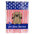 Patriotic USA Pekingese Tan House Flag 28x40 Porch Sleeve Pole Decorative Outside Yard Banner Artwork Wall Hanging, Polyester