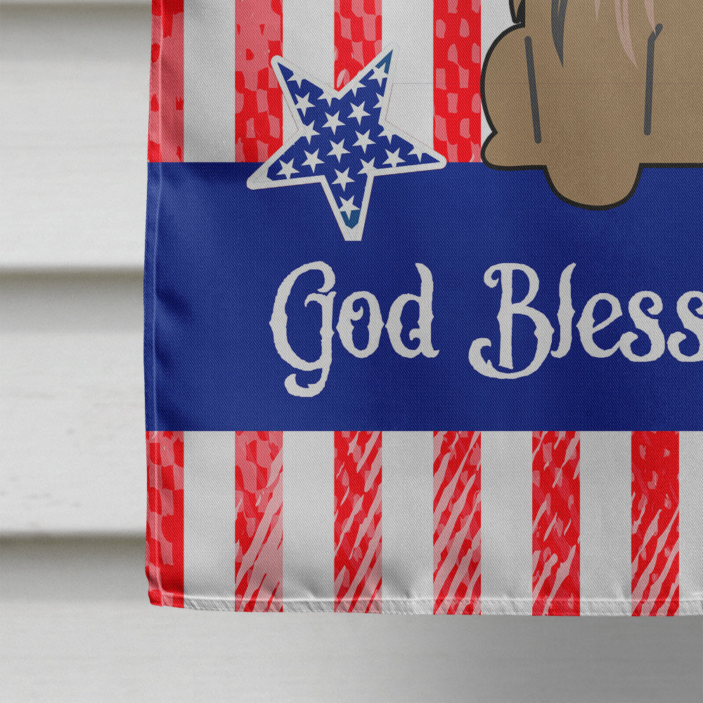 Patriotic USA Pekingese Tan House Flag 28x40 Porch Sleeve Pole Decorative Outside Yard Banner Artwork Wall Hanging, Polyester