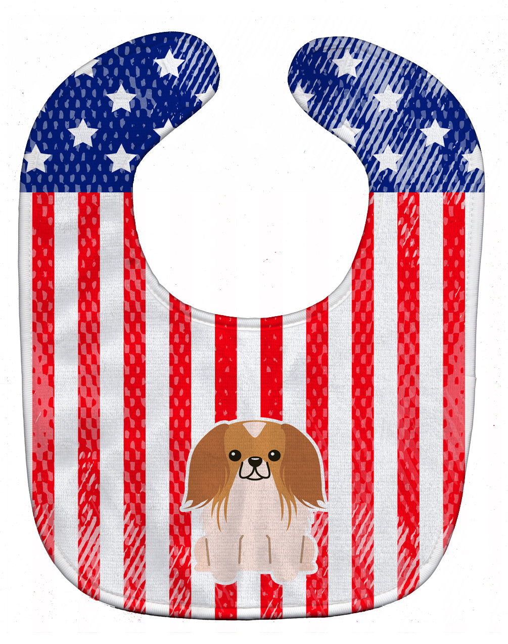 Patriotic USA Pekingese Red White Baby Bib Easy-Clean Baby Bib Baby Feeding Accessory Baby Mealtime Essential, 10 x 13, Multicolor
