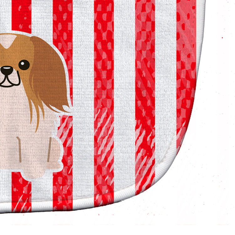 Patriotic USA Pekingese Red White Baby Bib Easy-Clean Baby Bib Baby Feeding Accessory Baby Mealtime Essential, 10 x 13, Multicolor